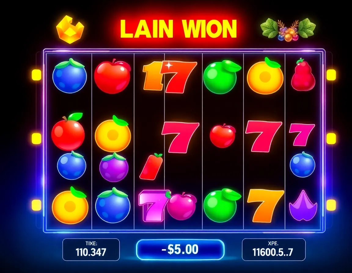 modern digital slot machine interface featuring bold geometric fruit symbols, 5x5 cascade matrix and vibrant jackpot multipliers